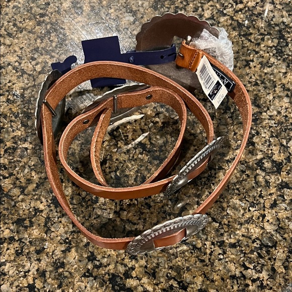 American Living Brown Leather Belt with Silver Buckle - Picture 4 of 7